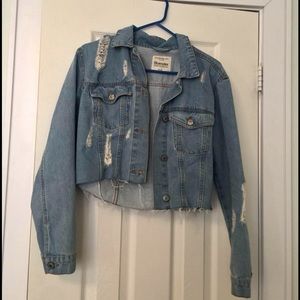 Cropped Distressed Jean jacket
